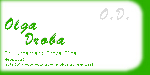 olga droba business card